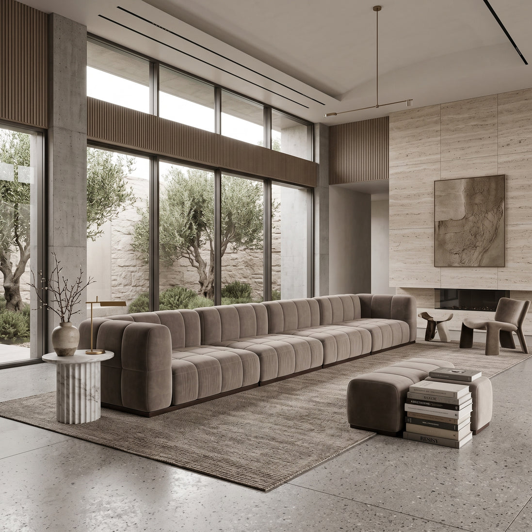 Catherine Velvet Sofa | Beige