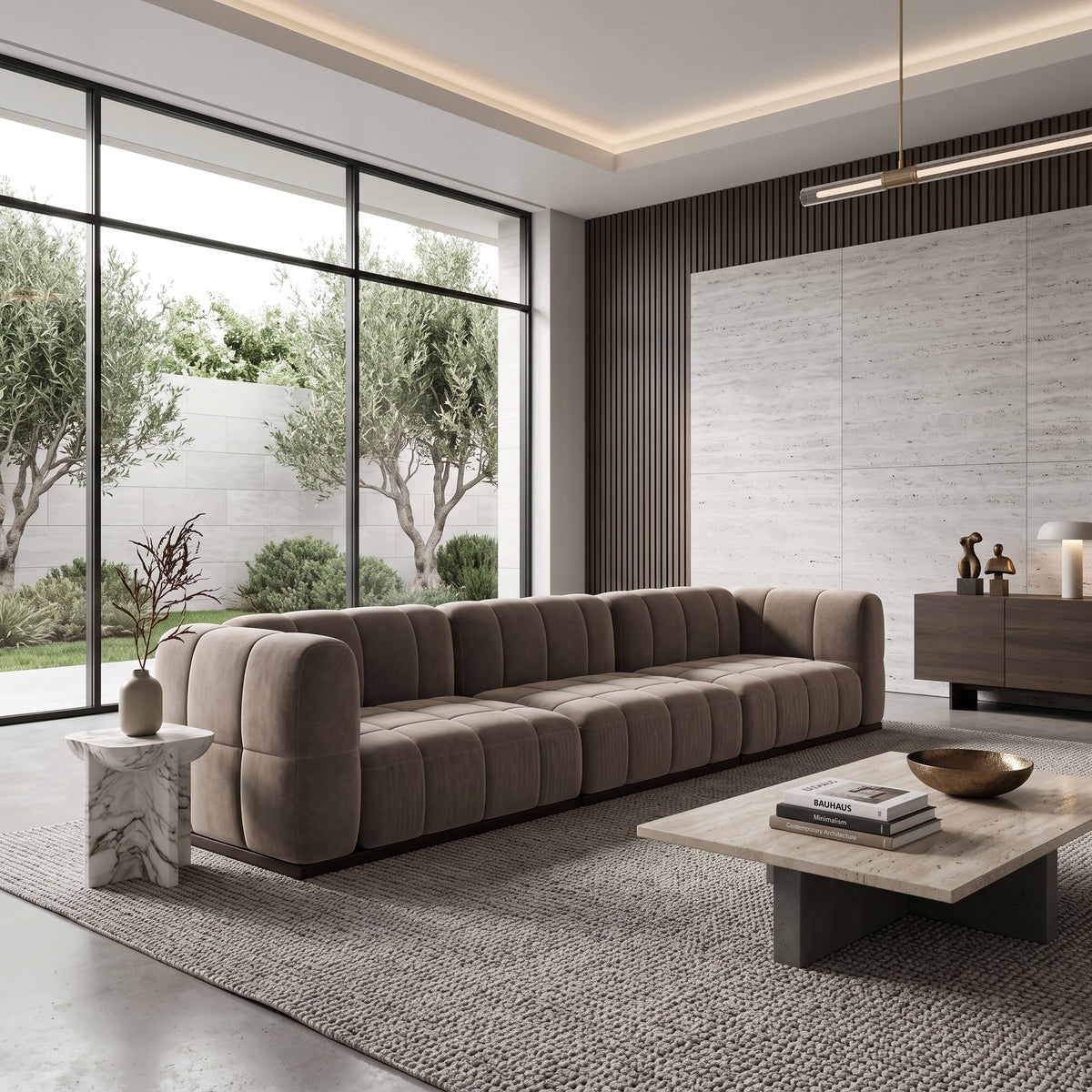 Catherine Velvet Sofa | Beige