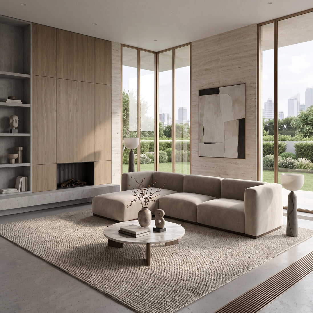Charlotte Modular Velvet Sofa | Alabaster