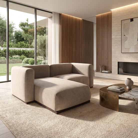 Charlotte Modular Velvet Sofa | Champange