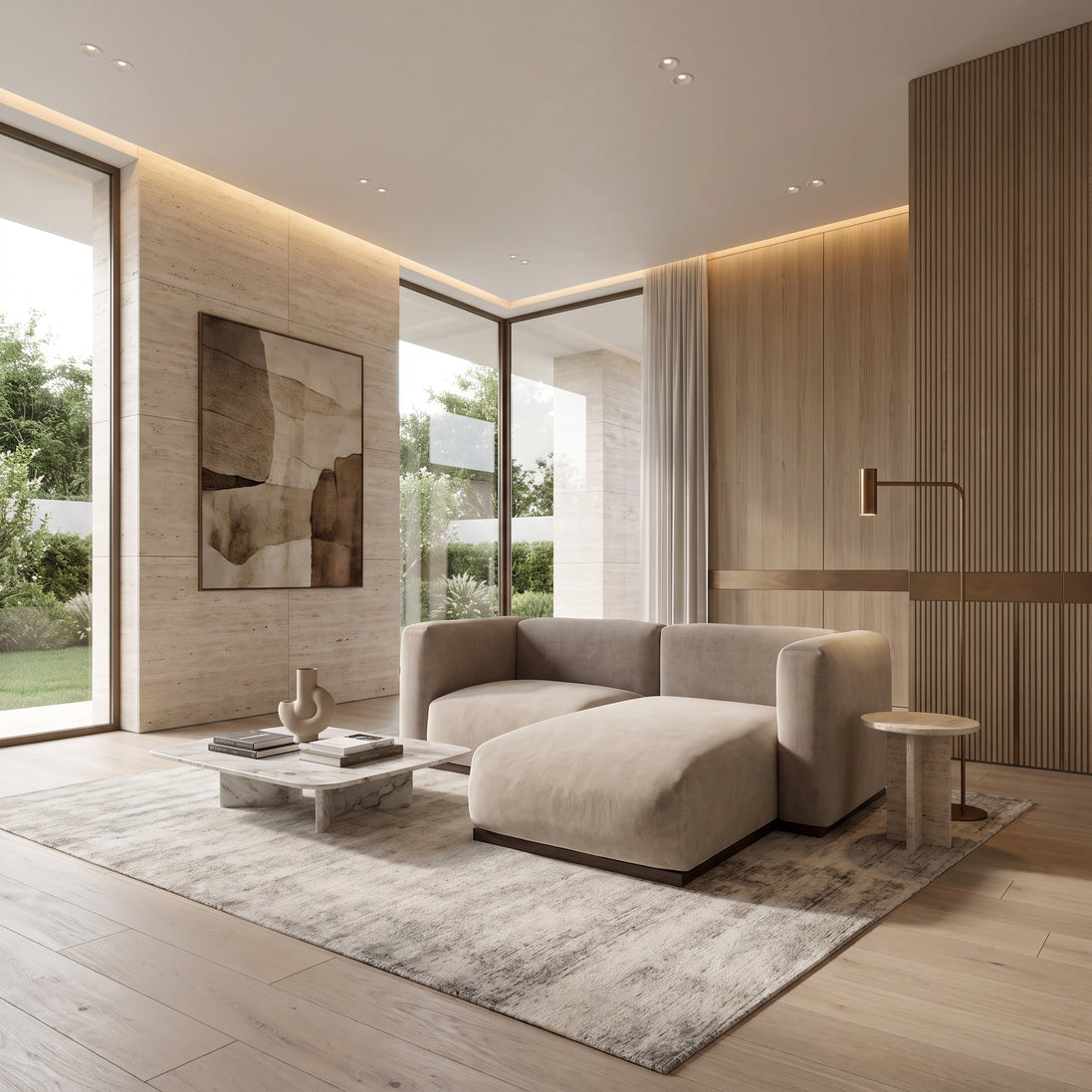 Charlotte Modular Velvet Sofa | Alabaster