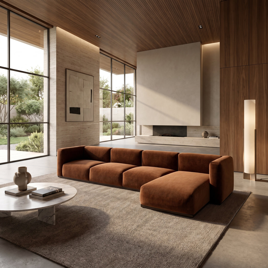 Charlotte Modular Velvet Sofa | Copper