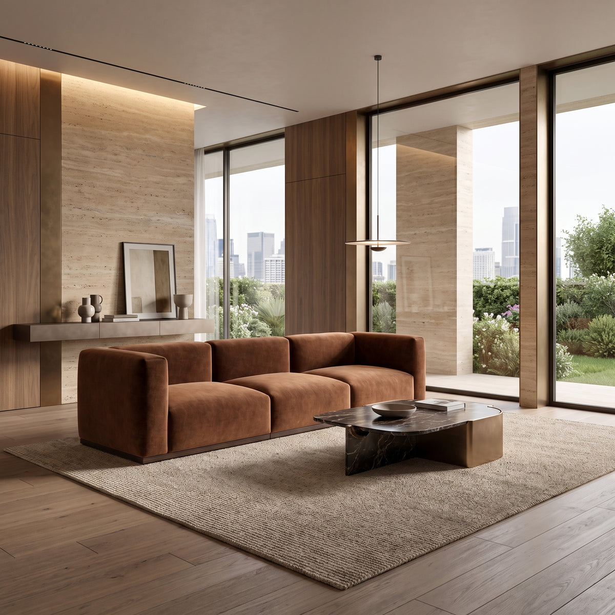 Charlotte Modular Velvet Sofa | Copper