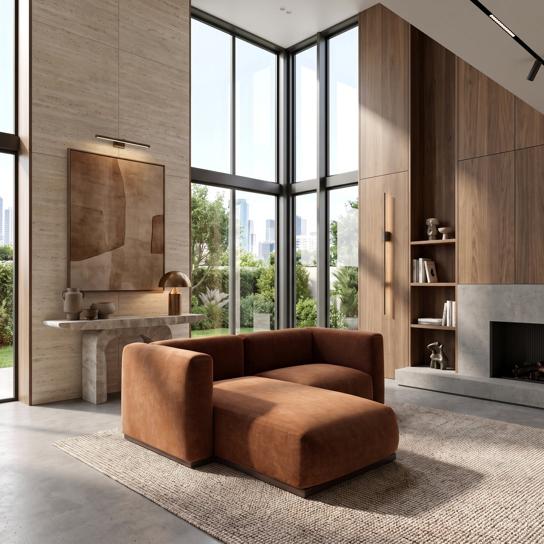 Charlotte Modular Velvet Sofa | Copper
