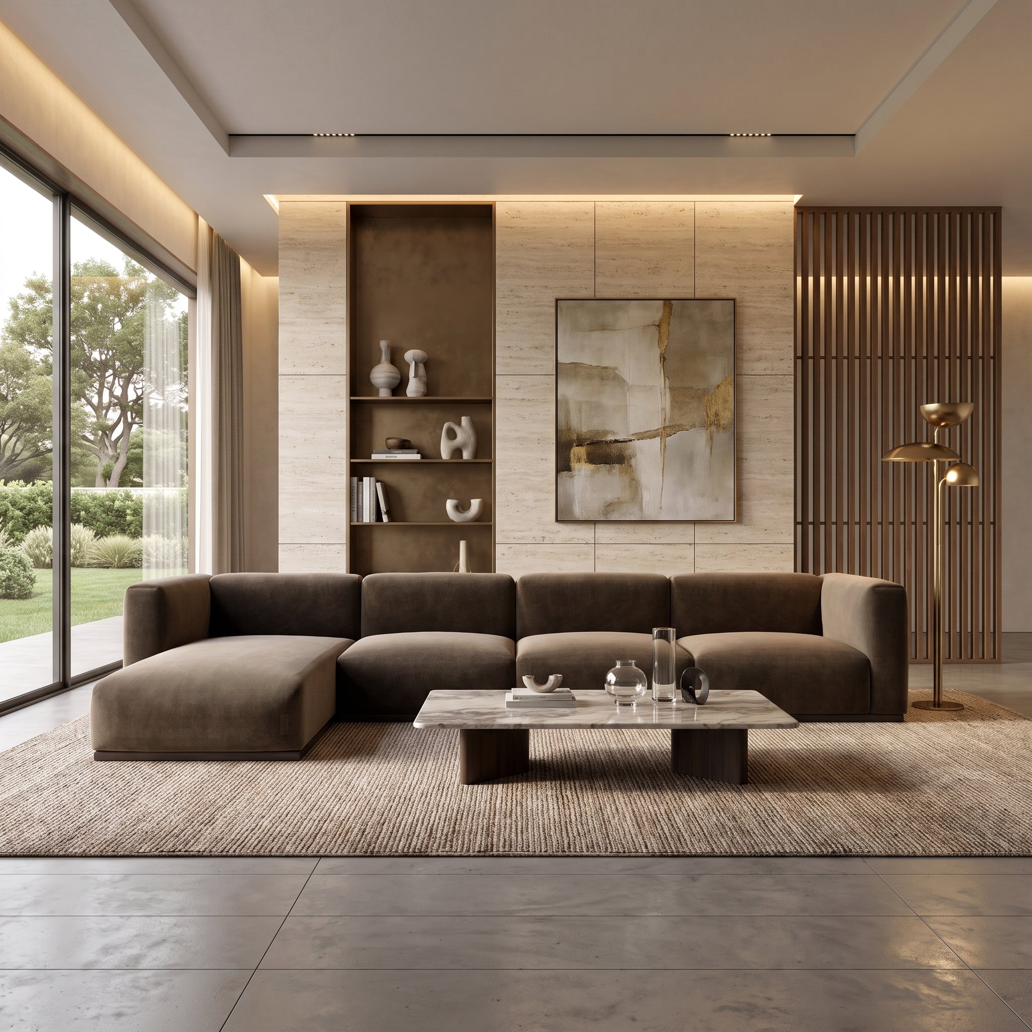 Charlotte Modular Velvet Sofa | Mocha