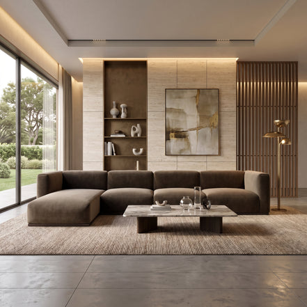 Charlotte Modular Velvet Sofa | Mocha