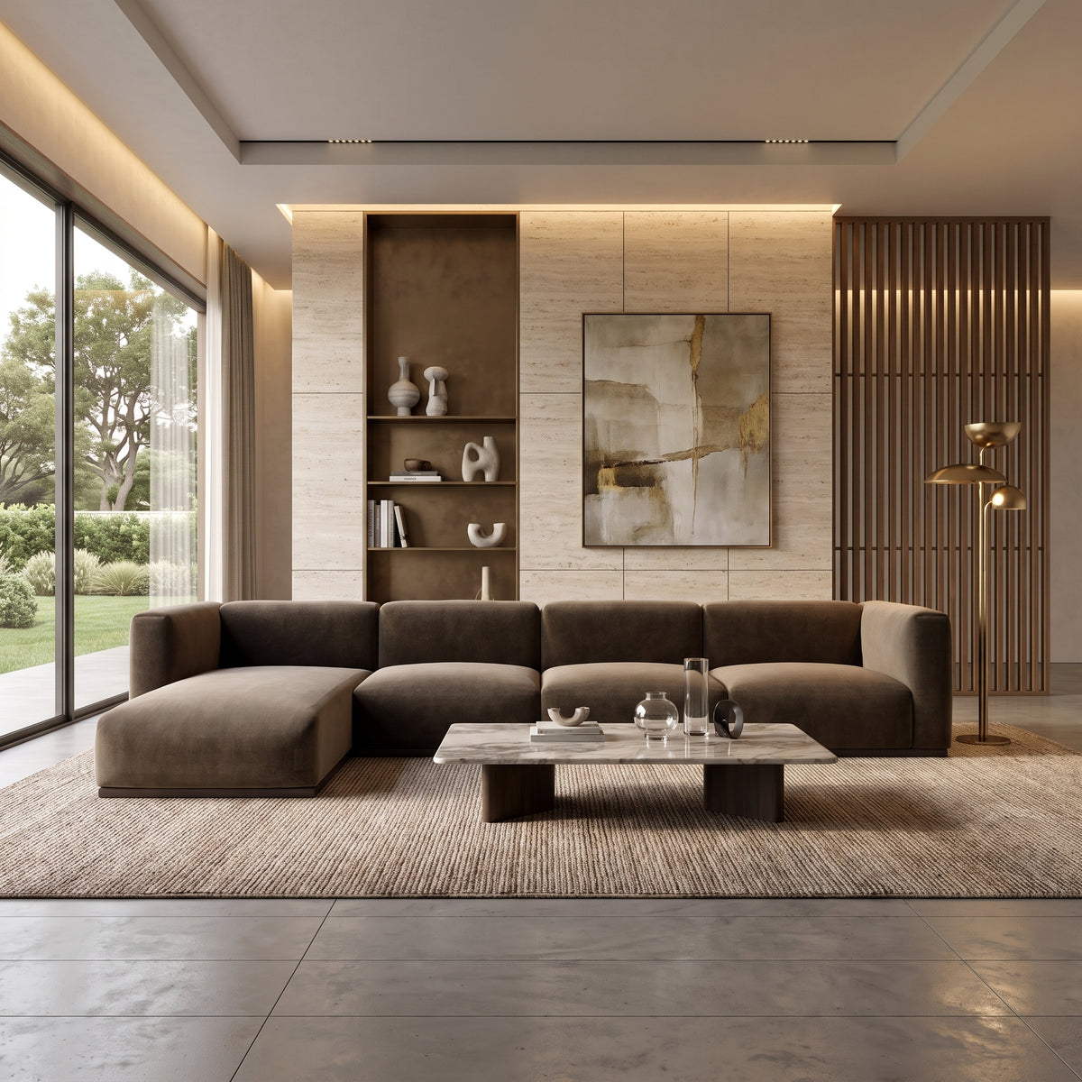 Charlotte Modular Velvet Sofa | Mocha