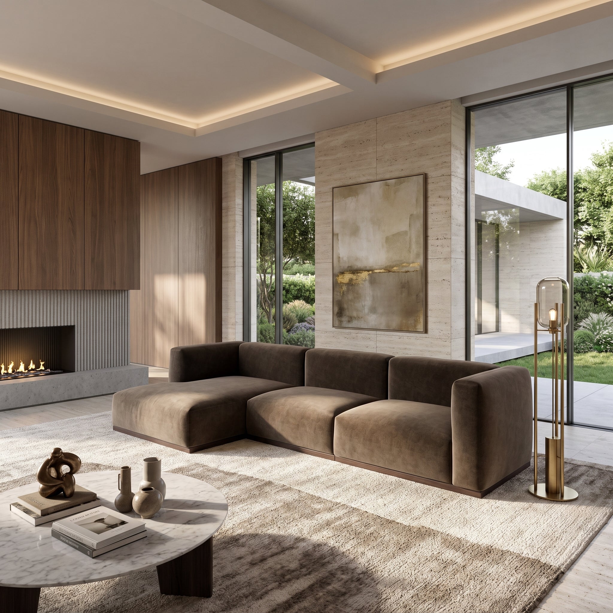 Charlotte Modular Velvet Sofa | Mocha
