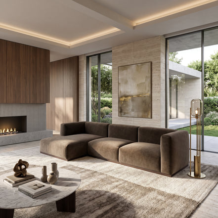 Charlotte Modular Velvet Sofa | Mocha