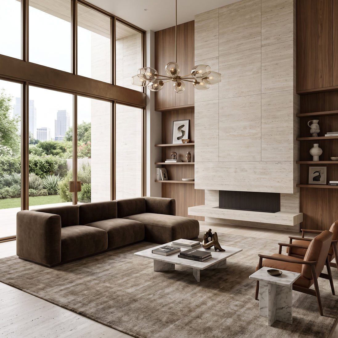 Charlotte Modular Velvet Sofa | Mocha