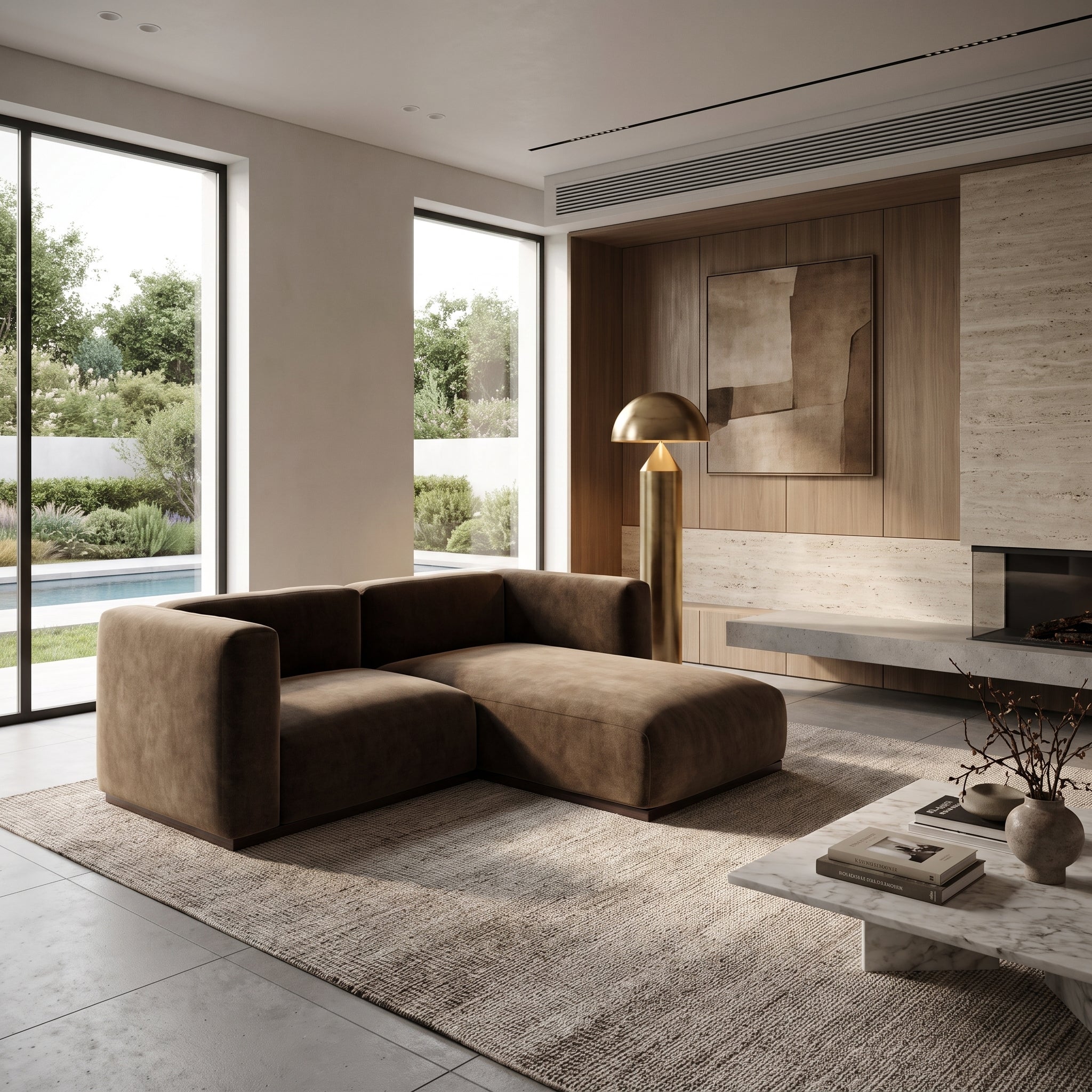 Charlotte Modular Velvet Sofa | Mocha