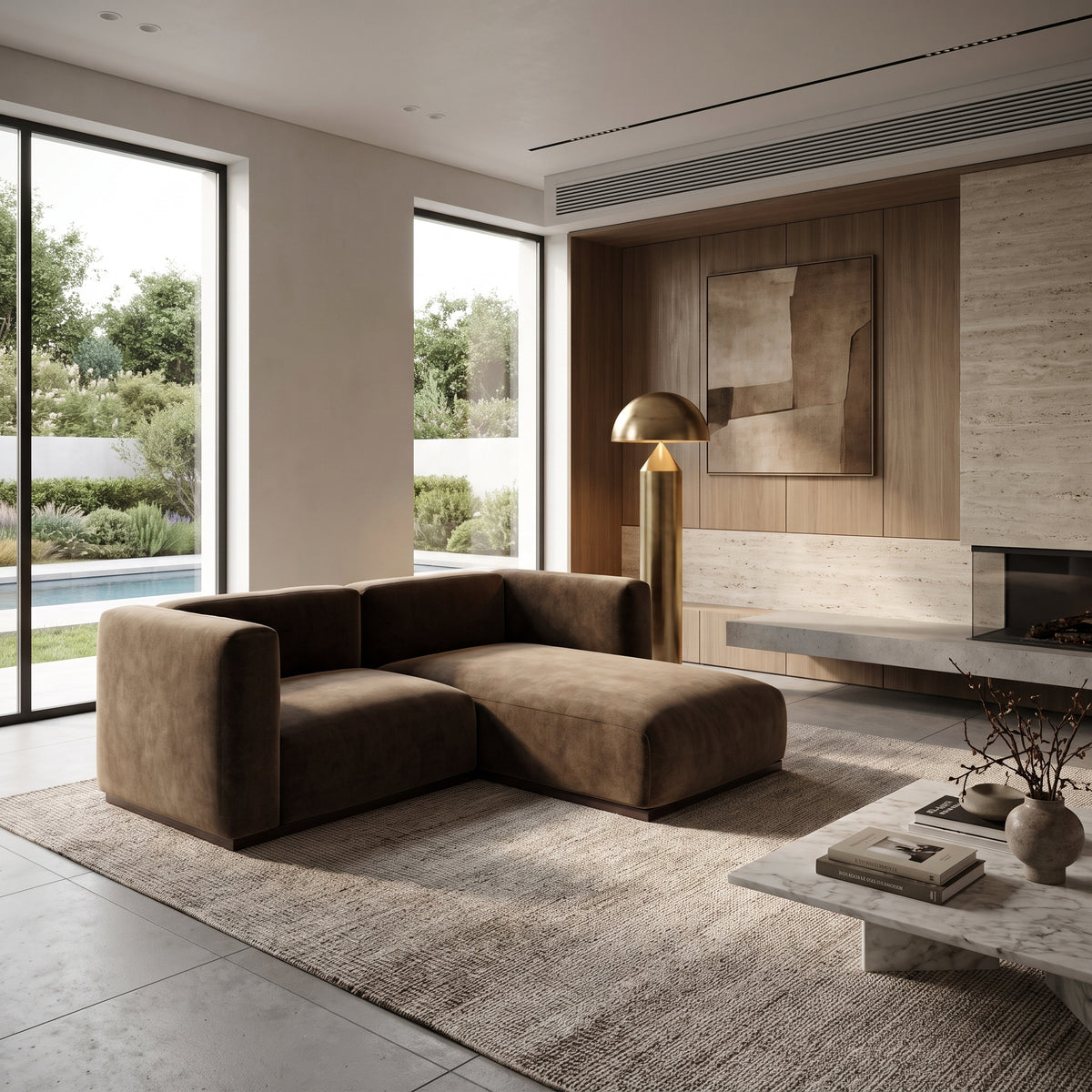 Charlotte Modular Velvet Sofa | Mocha