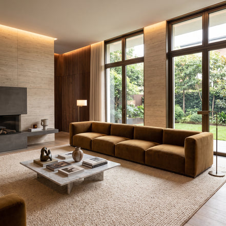 Charlotte Modular Velvet Sofa | Ochre