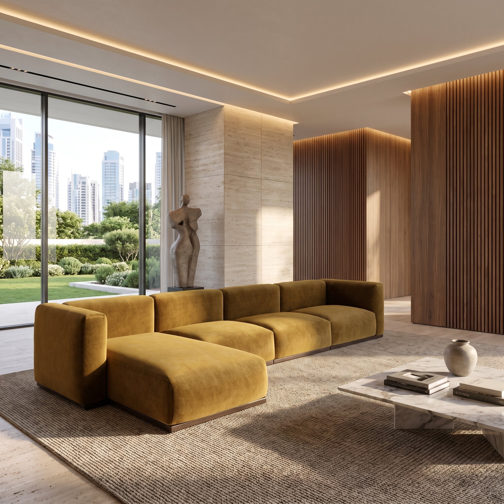 Charlotte Modular Velvet Sofa | Ochre