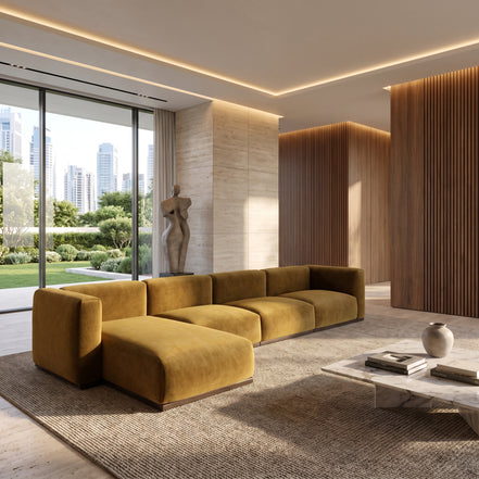 Charlotte Modular Velvet Sofa | Ochre