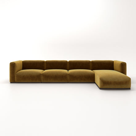 Charlotte Modular Velvet Sofa | Ochre