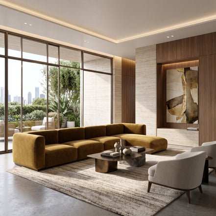 Charlotte Modular Velvet Sofa | Ochre