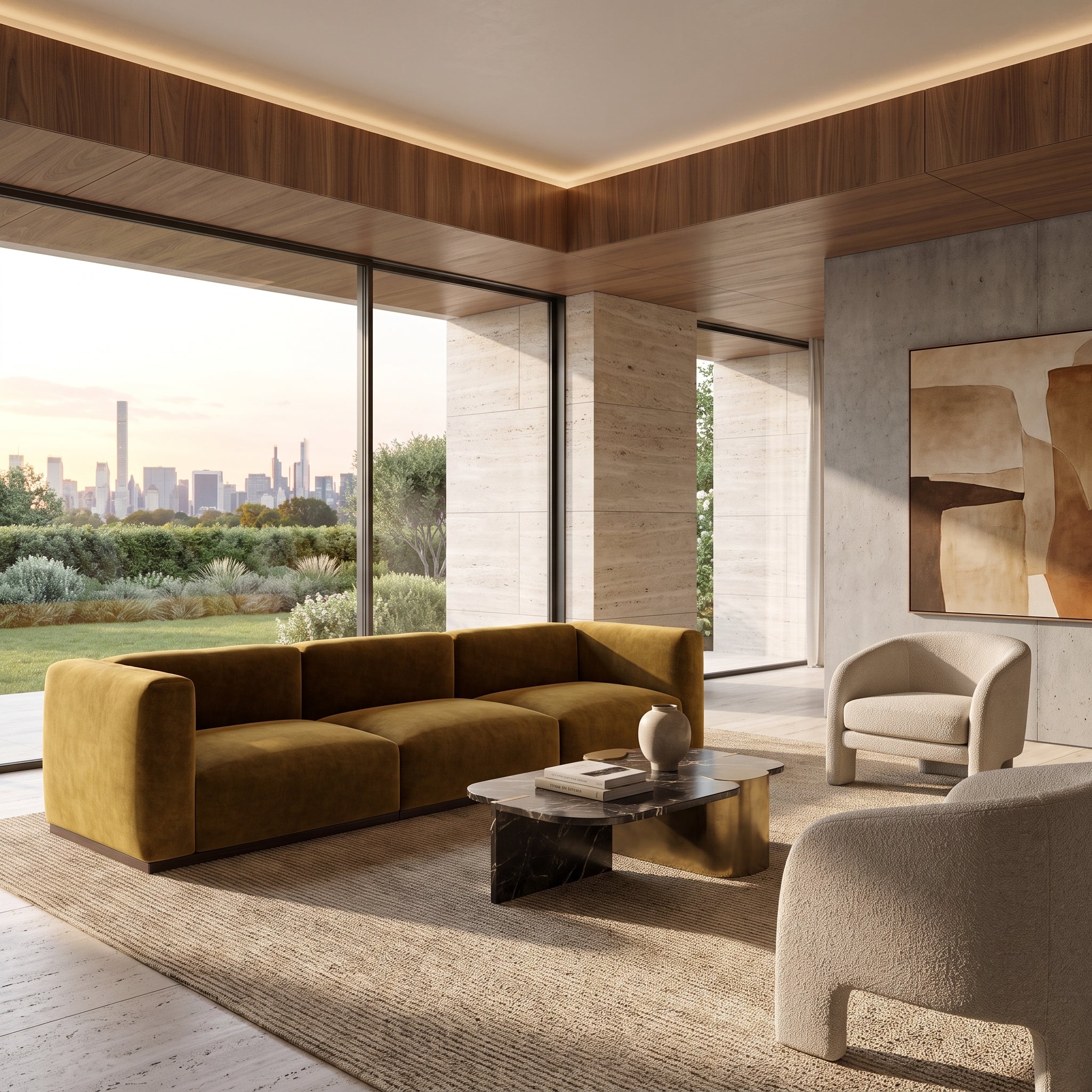 Charlotte Modular Velvet Sofa | Ochre