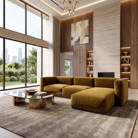 Charlotte Modular Velvet Sofa | Ochre