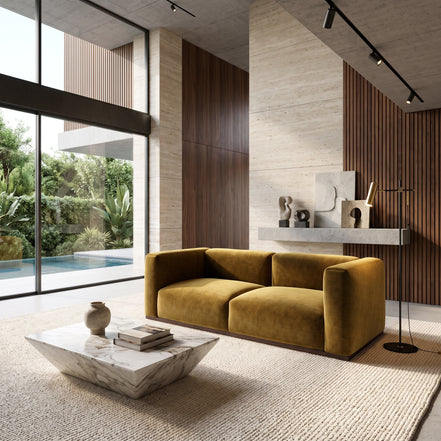 Charlotte Modular Velvet Sofa | Ochre