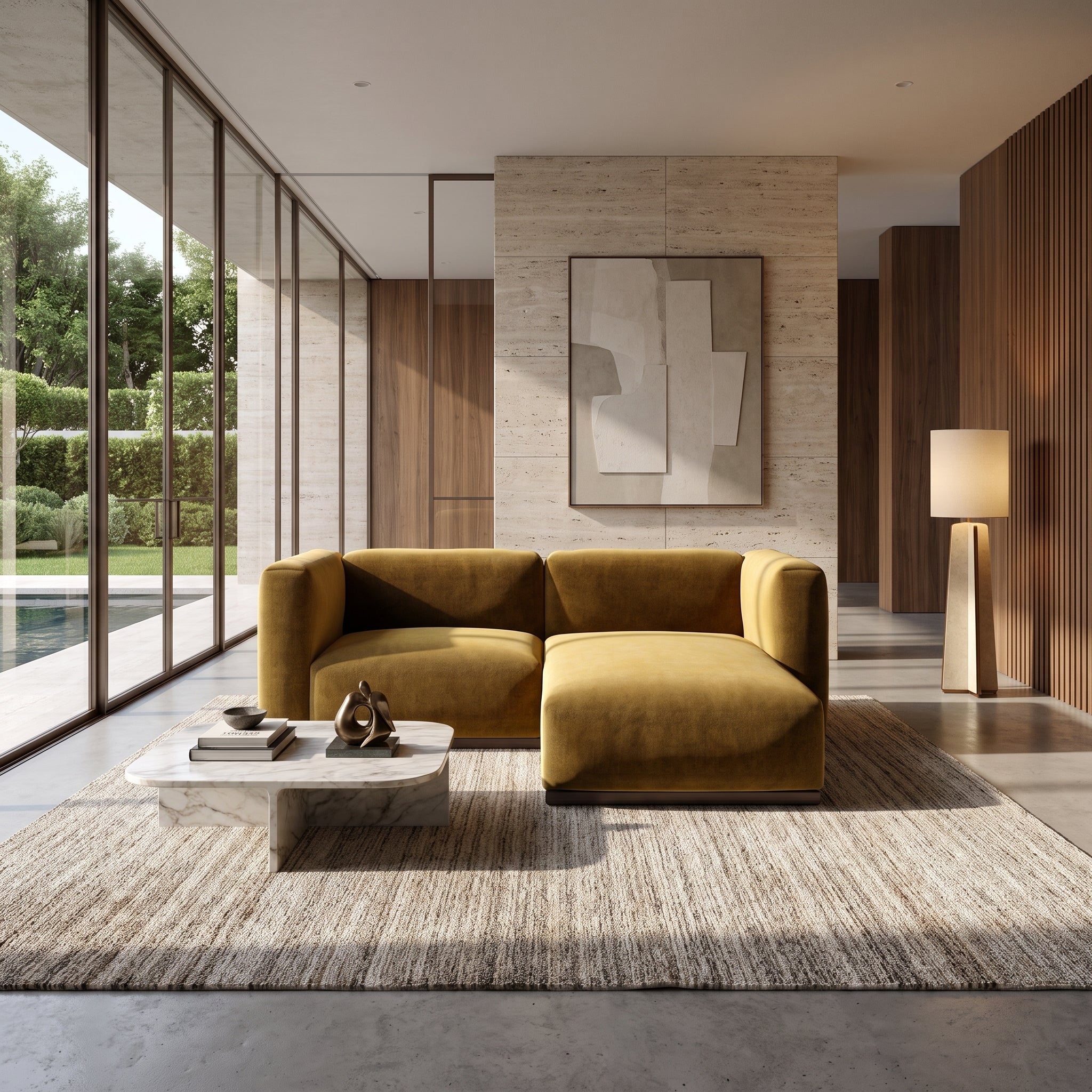 Charlotte Modular Velvet Sofa | Ochre