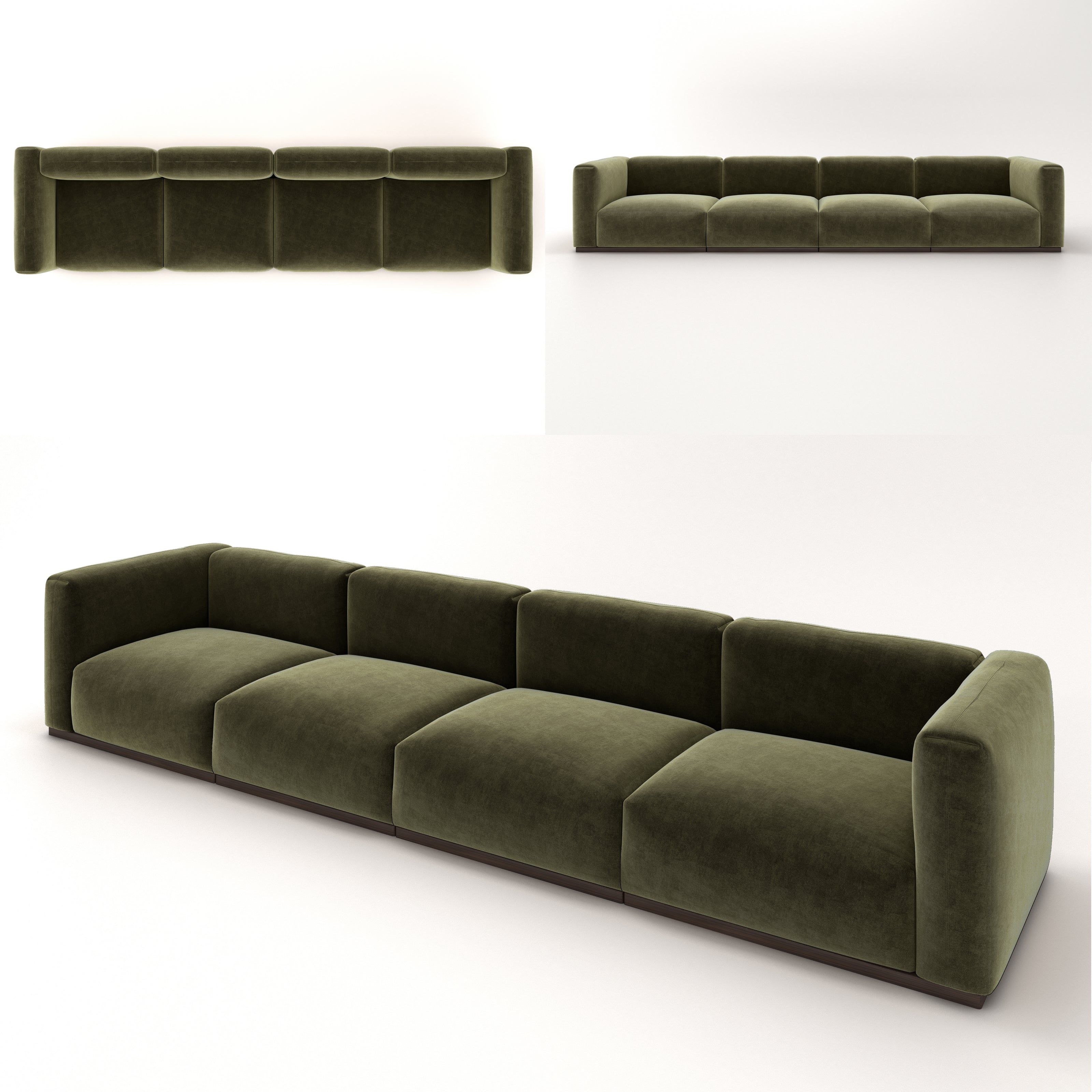 Charlotte Modular Velvet Sofa | Olive