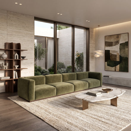 Charlotte Modular Velvet Sofa | Olive