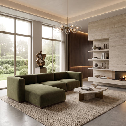 Charlotte Modular Velvet Sofa | Olive