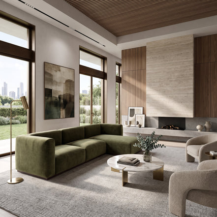 Charlotte Modular Velvet Sofa | Olive