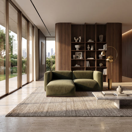 Charlotte Modular Velvet Sofa | Olive
