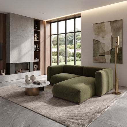 Charlotte Modular Velvet Sofa | Olive