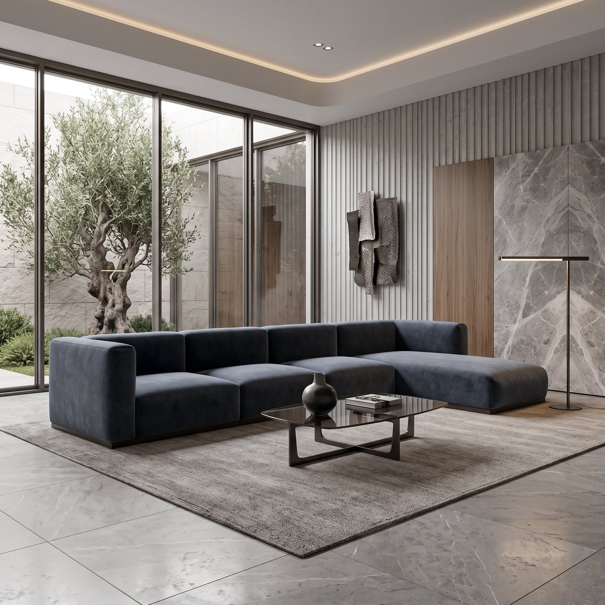 Charlotte Modular Velvet Sofa | OxfordBlue