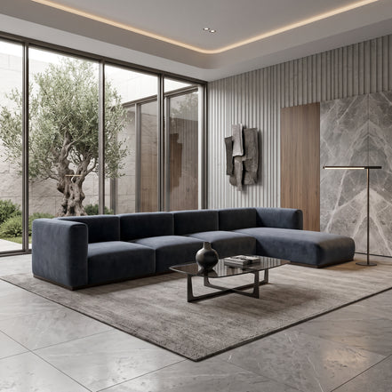 Charlotte Modular Velvet Sofa | OxfordBlue