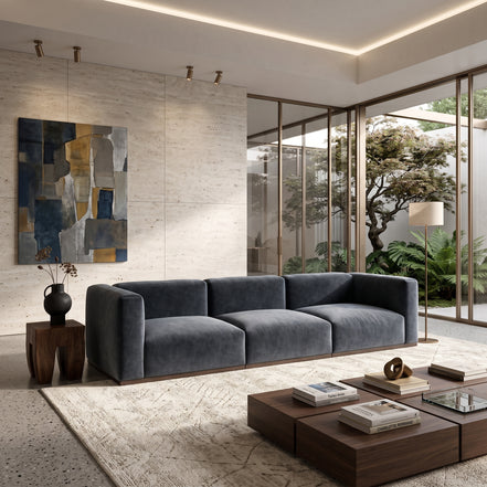Charlotte Modular Velvet Sofa | OxfordBlue