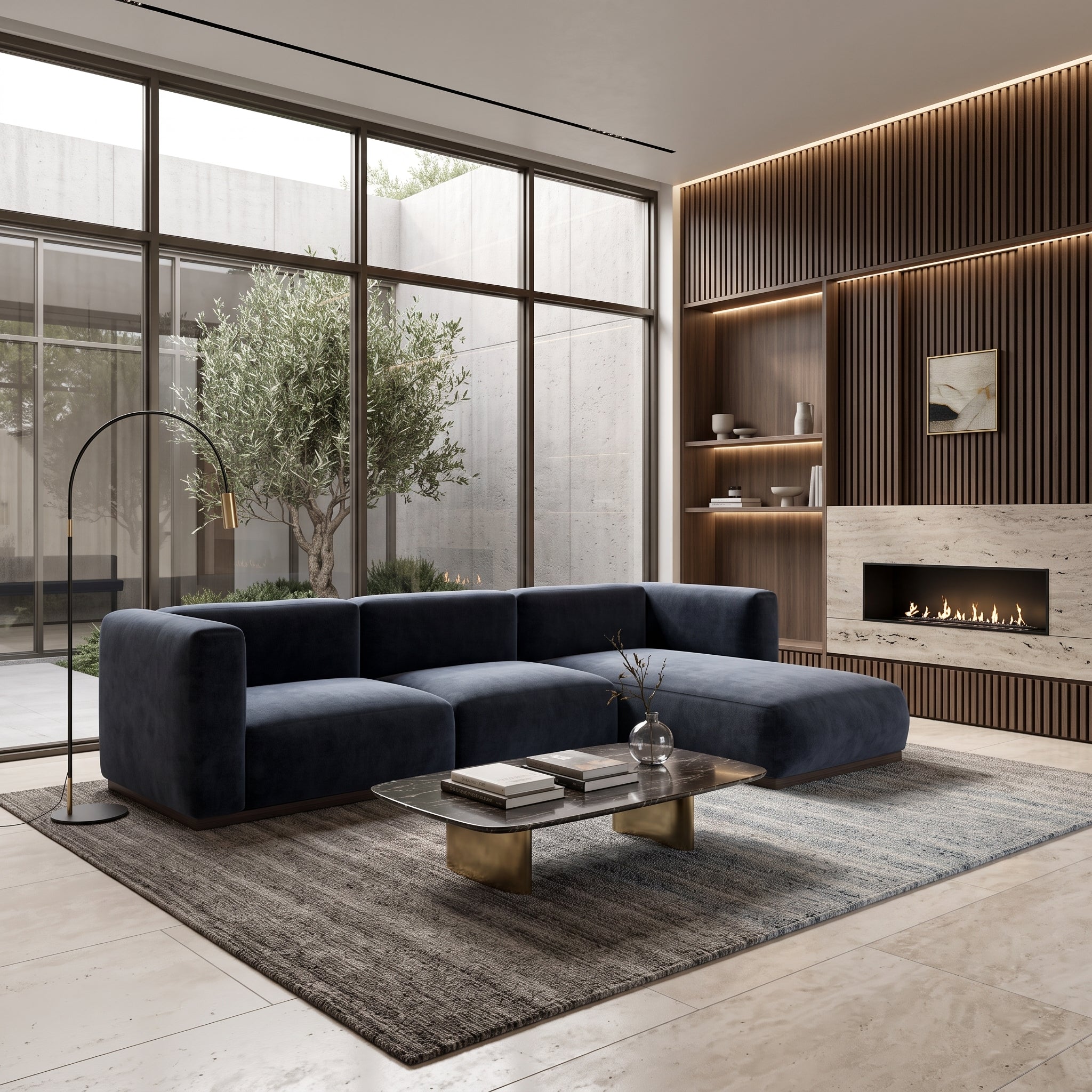 Charlotte Modular Velvet Sofa | OxfordBlue