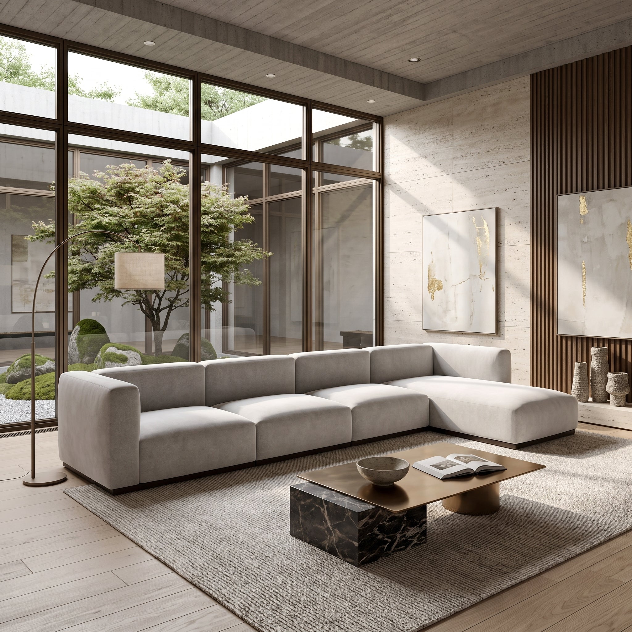 Charlotte Modular Velvet Sofa | Pearl