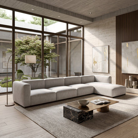 Charlotte Modular Velvet Sofa | Pearl