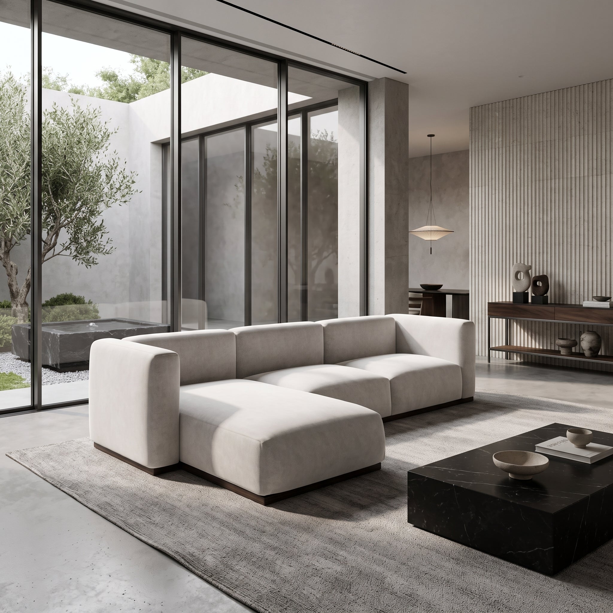 Charlotte Modular Velvet Sofa | Pearl
