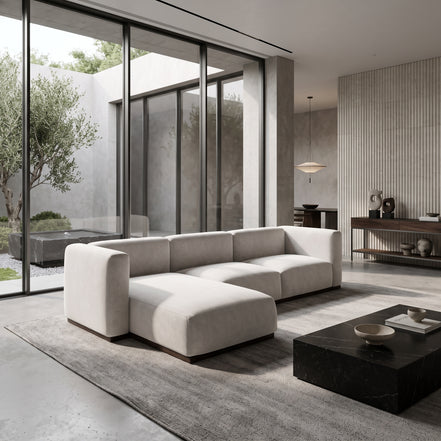 Charlotte Modular Velvet Sofa | Pearl