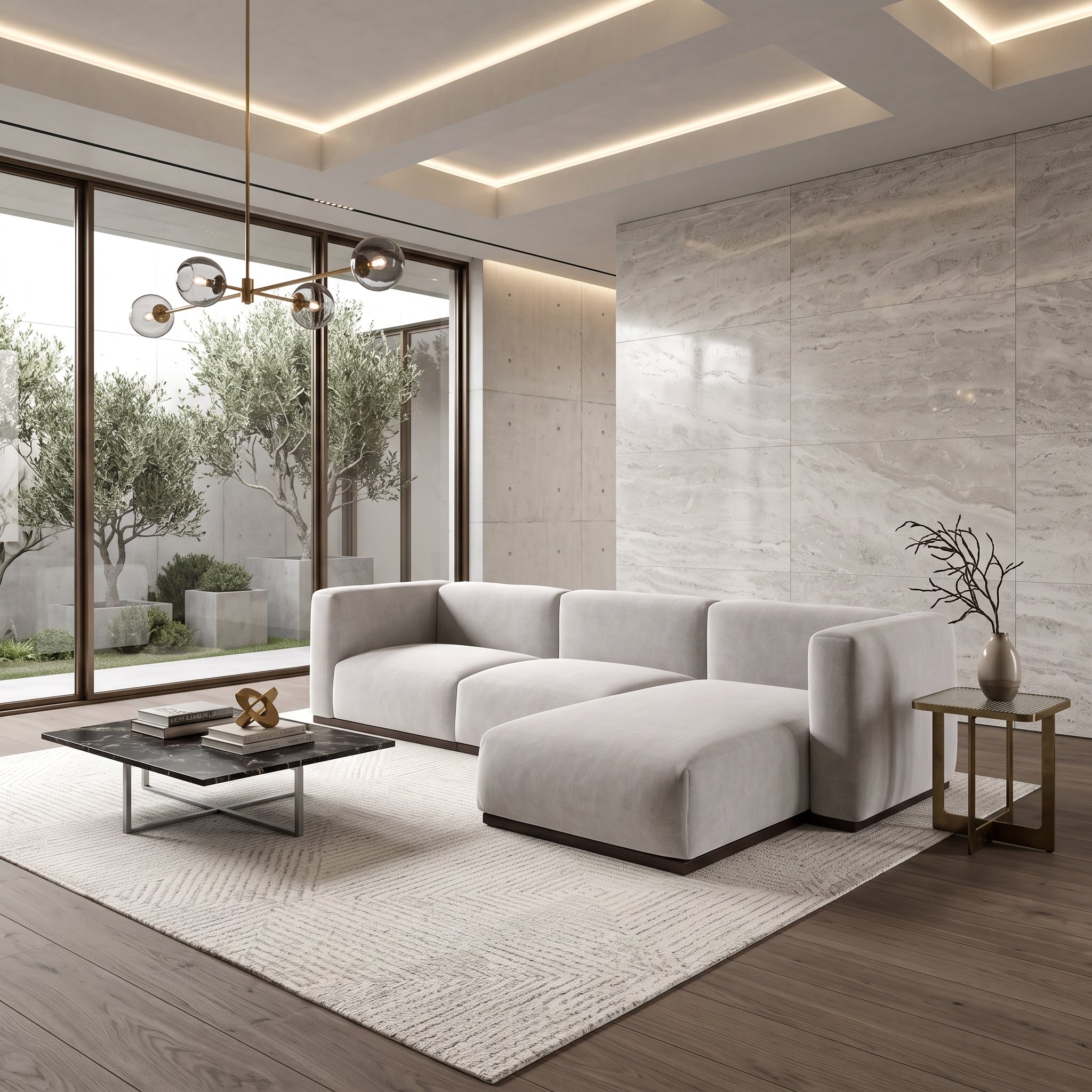 Charlotte Modular Velvet Sofa | Pearl
