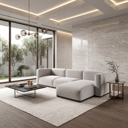 Charlotte Modular Velvet Sofa | Pearl
