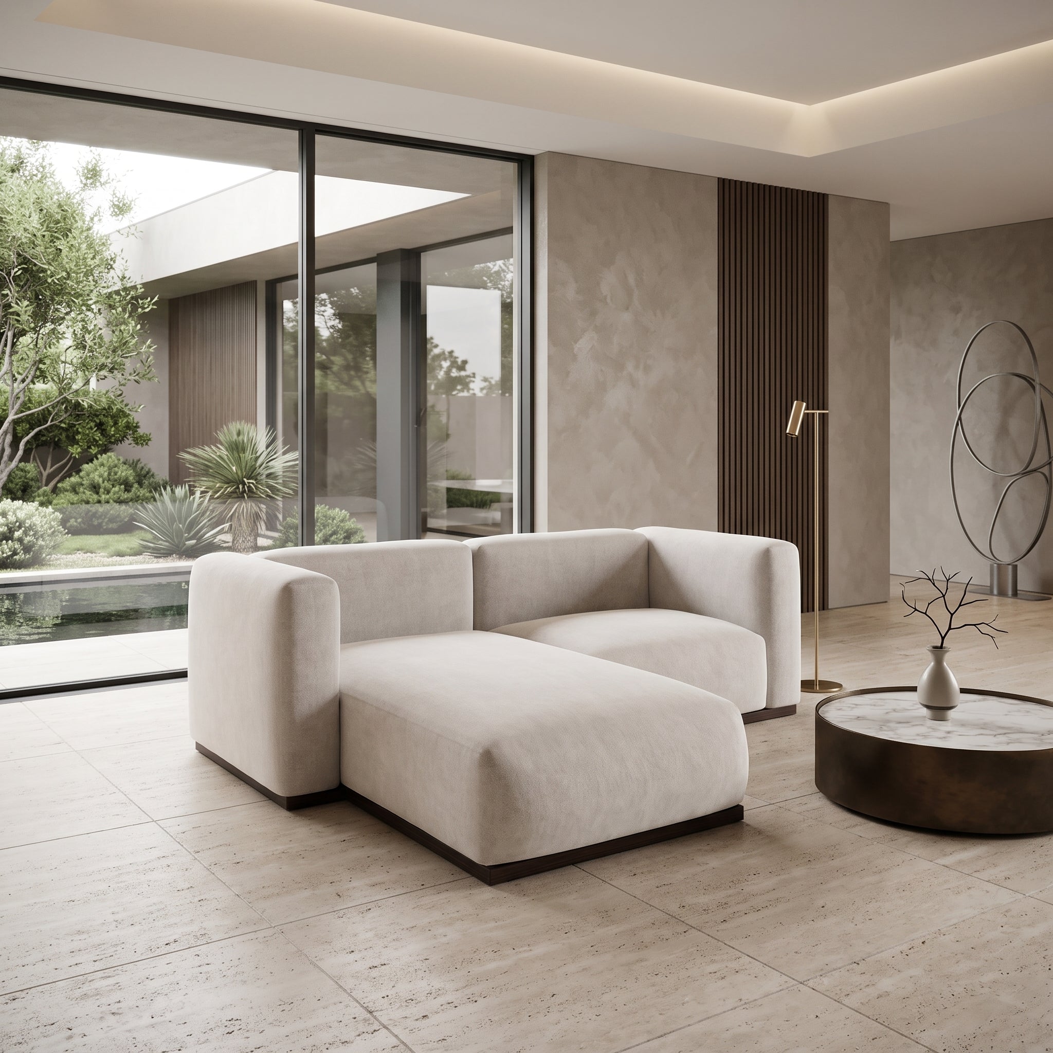Charlotte Modular Velvet Sofa | Pearl