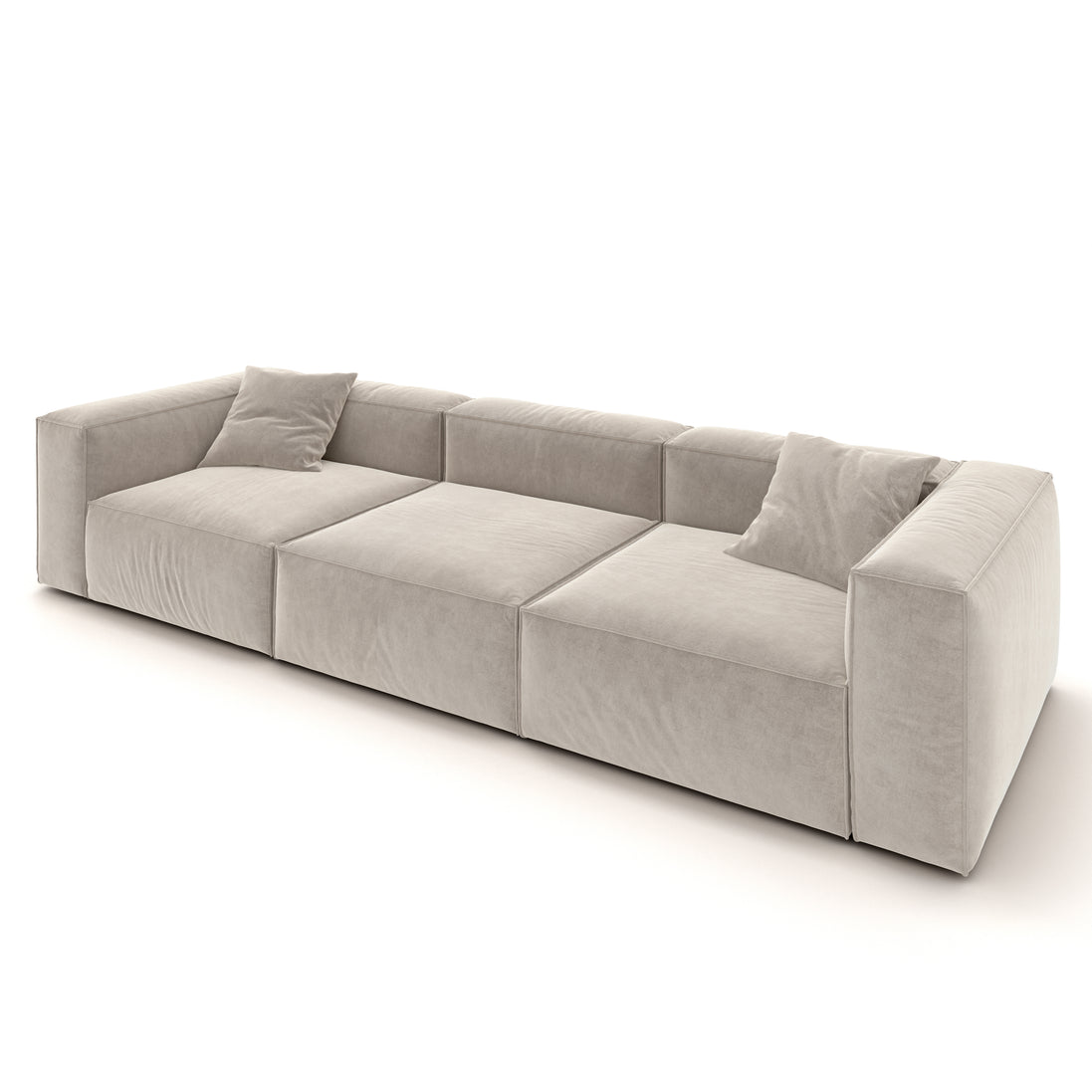 Eleanor Modular Velvet Sofa | Alabaster