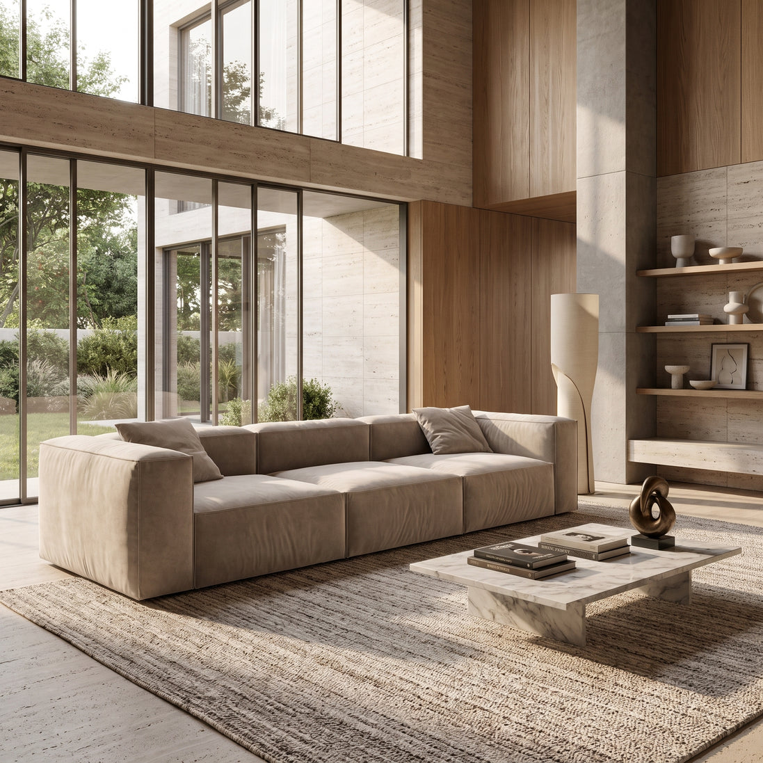 Eleanor Modular Velvet Sofa | Alabaster
