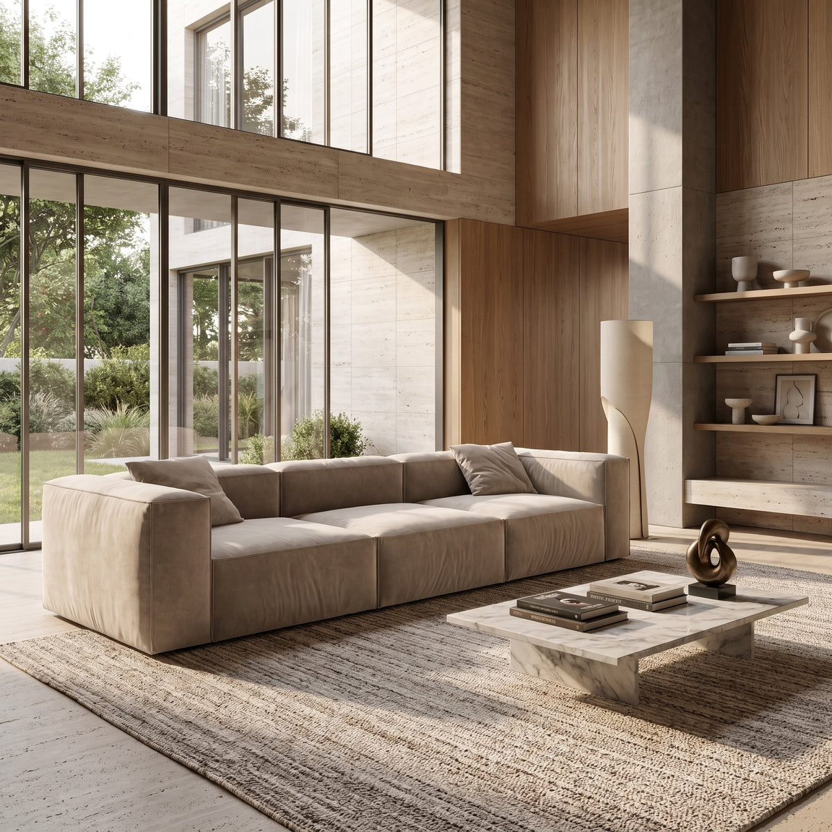 Eleanor Modular Velvet Sofa | Alabaster