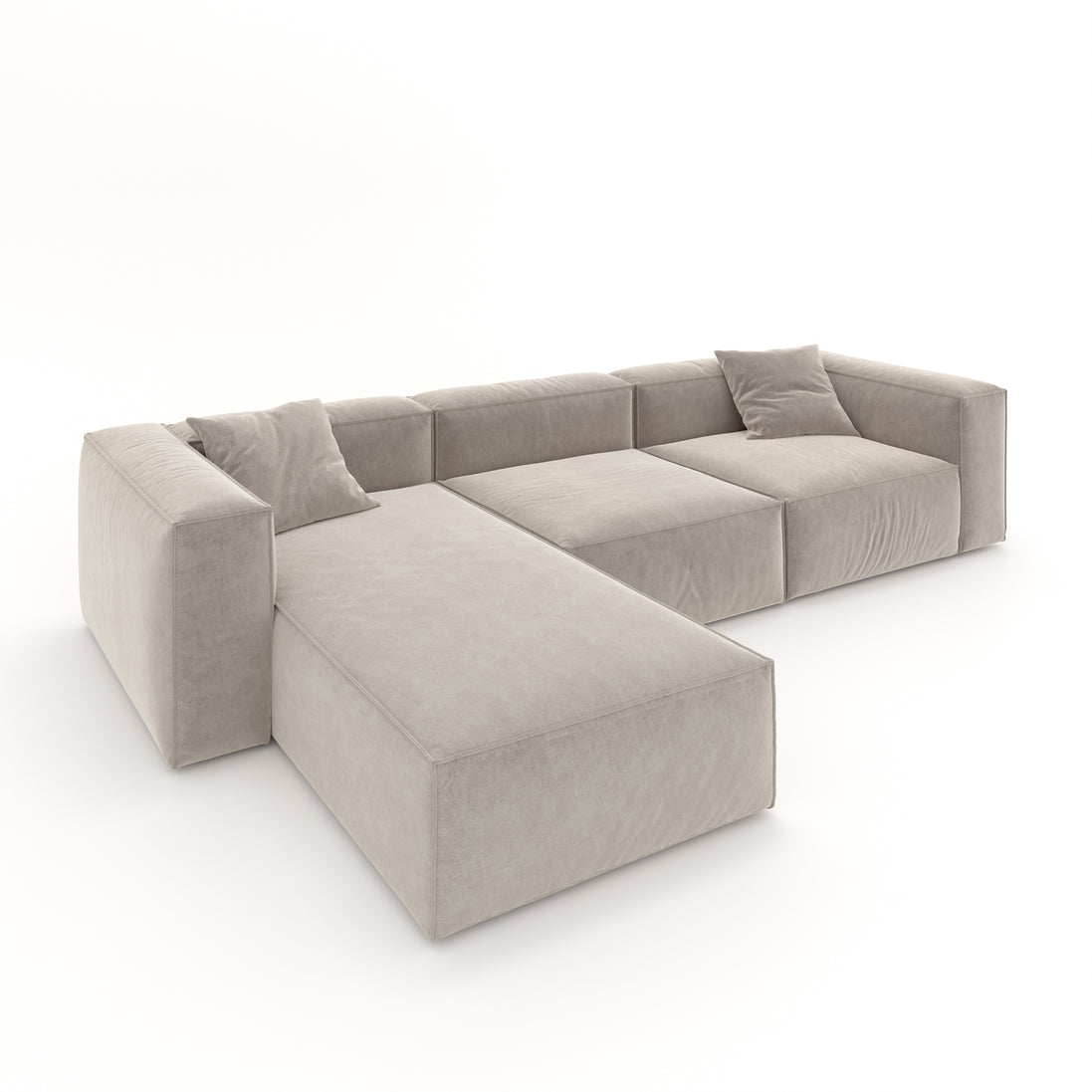 Eleanor Modular Velvet Sofa | Alabaster