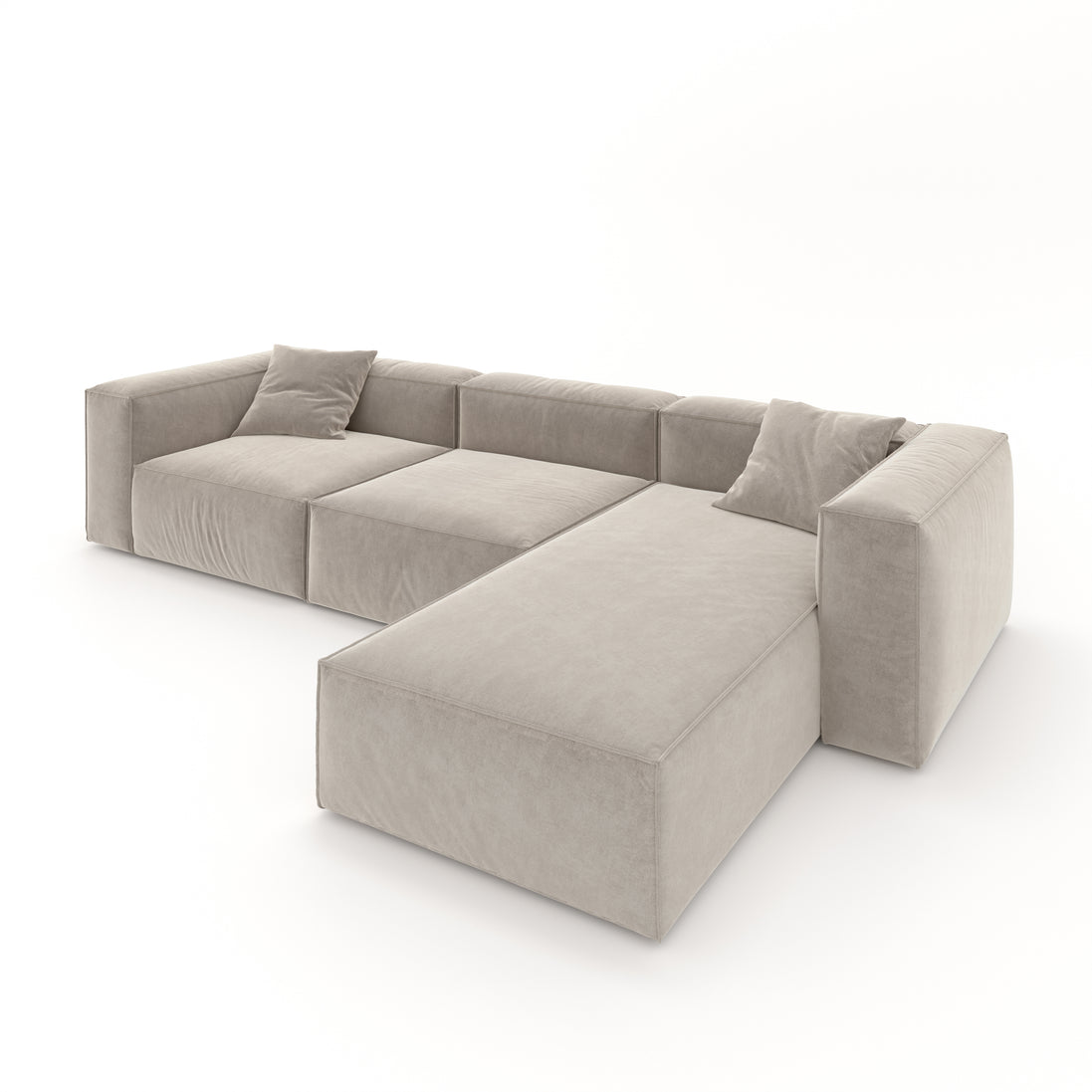Eleanor Modular Velvet Sofa | Alabaster