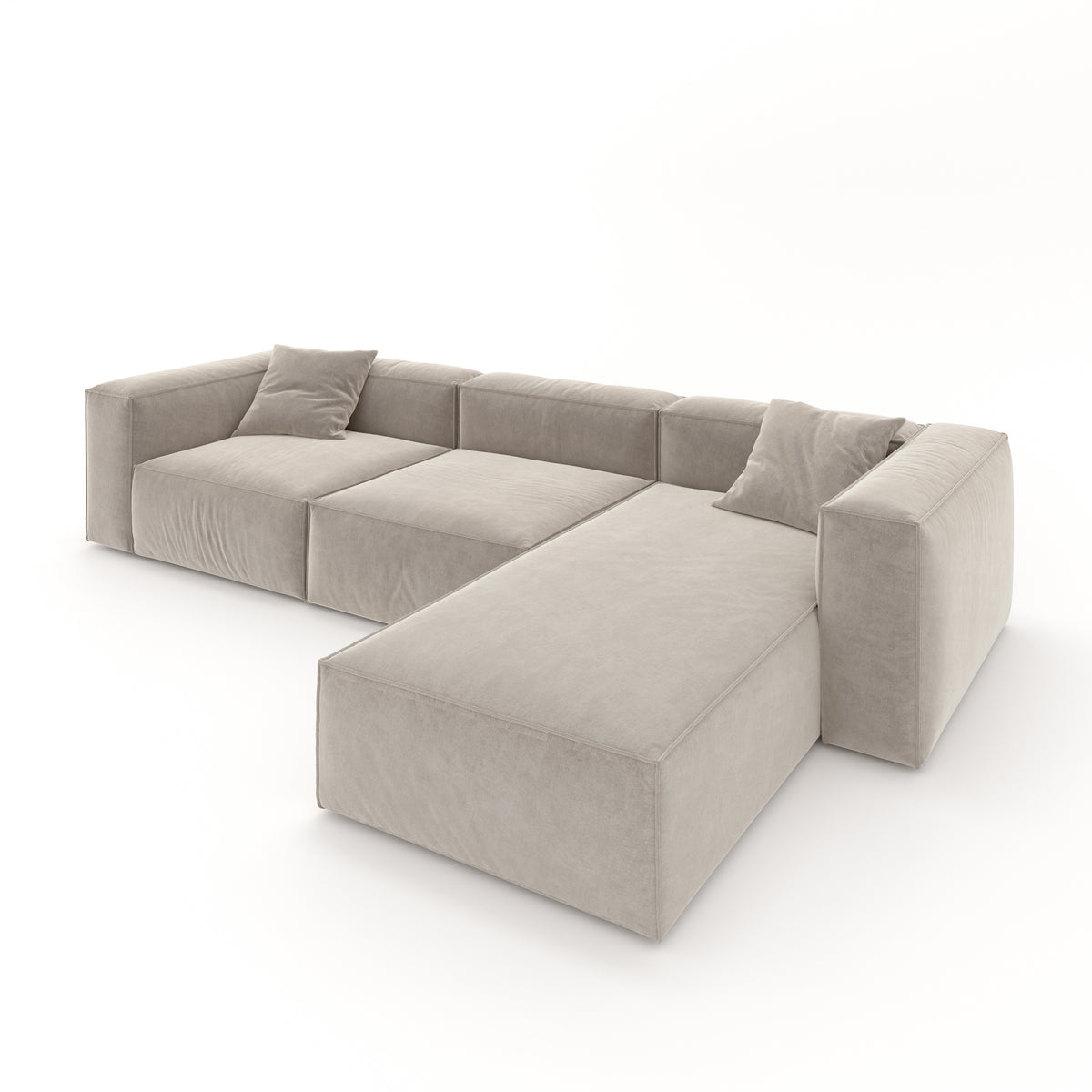 Eleanor Modular Velvet Sofa | Alabaster
