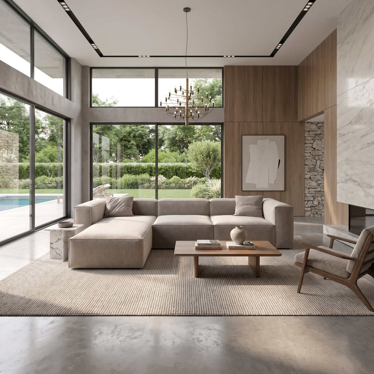 Eleanor Modular Velvet Sofa | Alabaster