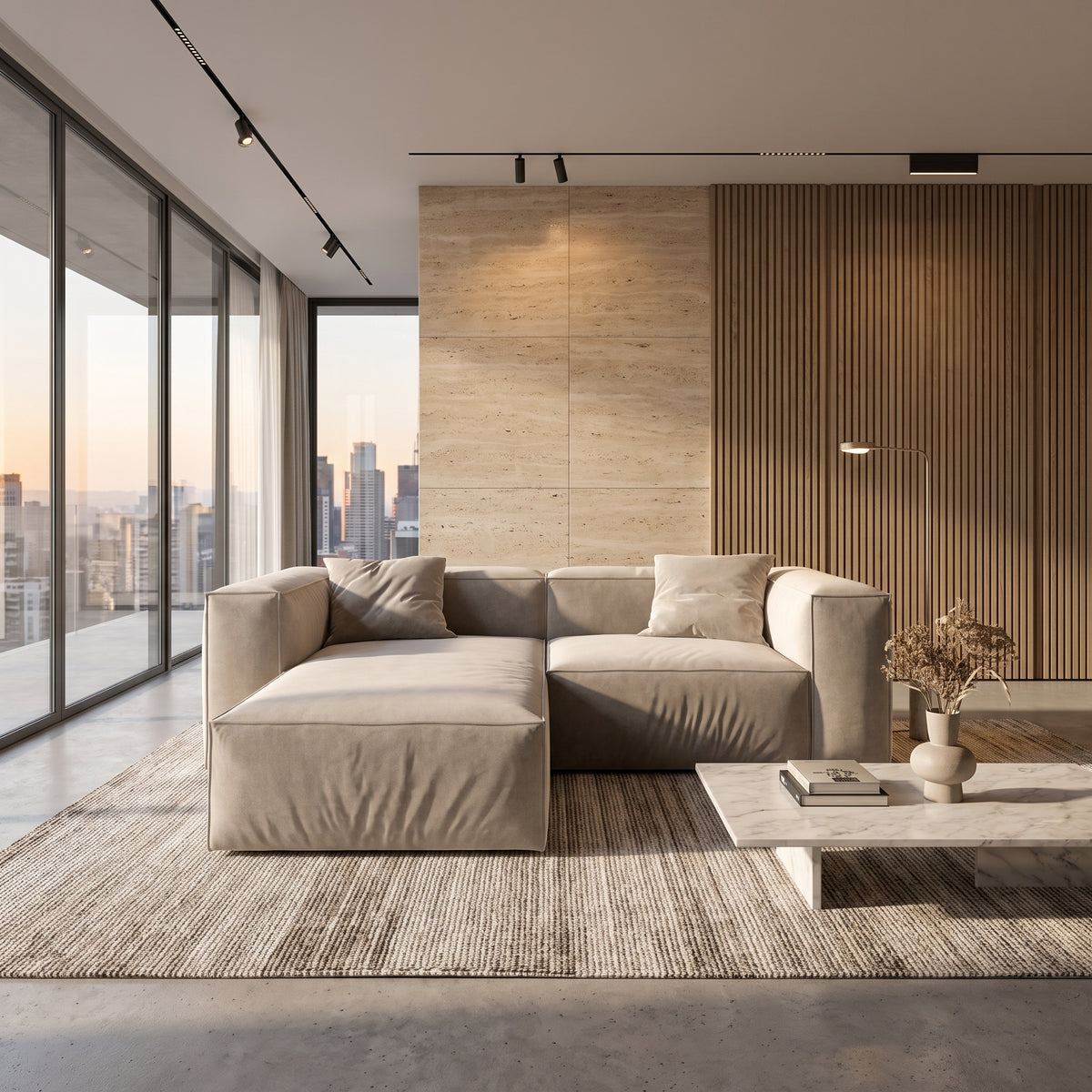 Eleanor Modular Velvet Sofa | Alabaster